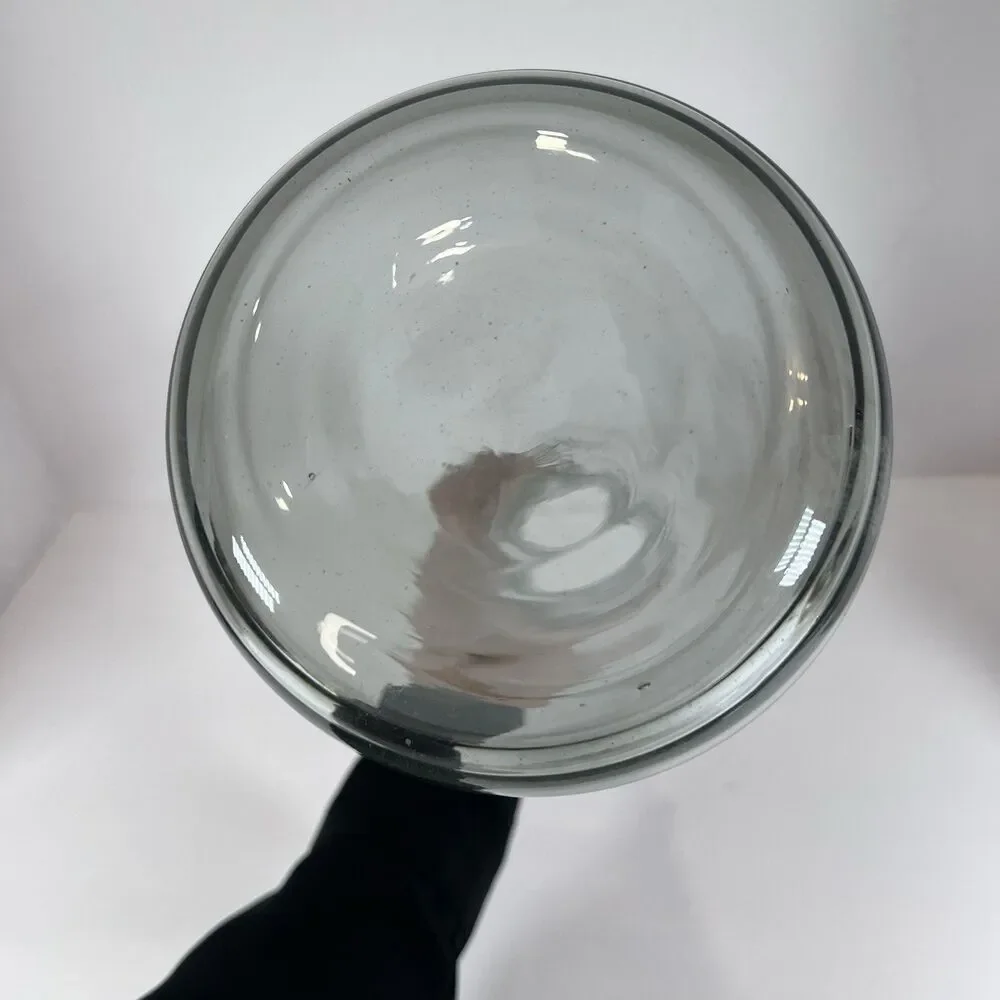 West Elm Modern Clear Smoke Gray Recycled‎ Glass Vase Hand Blown 12 3/4”